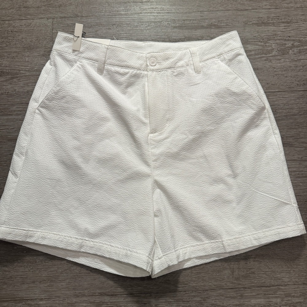 Walter Hagen Shorts Women 6 White Performance Seersucker Golf Summer Preppy